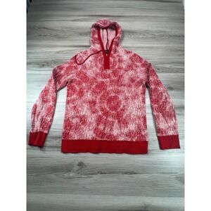MK Metric Knit Red White Tie Dye Pullover Hoodie Sweater Womens‎ Size M